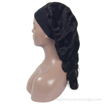 Wet and Wavy Human Hair Wig Headband Grip,40 Inch Headband Wig Brazilian Human Hair,Headband For Wig Glueless Full Machine